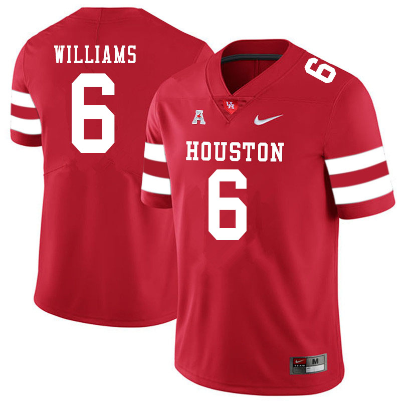 Men #6 Damarion Williams Houston Cougars College Football Jerseys Sale-Red